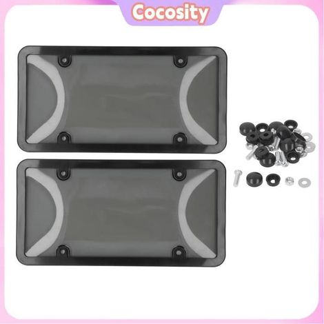 Cocosity Ensemble de couvercles de plaque d'immatriculation Kit de Couverture de Plaque D'immatriculation Fumé moto eclairage (1/5)