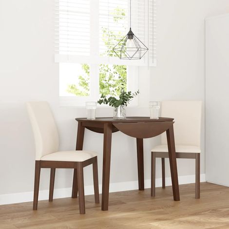 Esszimmerstühle mit Kissen 2 Stk. Braun Massivholz Gummibaum