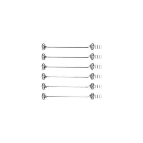 Set di 6 ganci in acciaio inox da 30 cm per cabina - Gancio antivento da 12 pollici con occhiello - Serratura di sicurezza per porte di fienili, finestre, cancelli da giardino e recinzioni - Argento