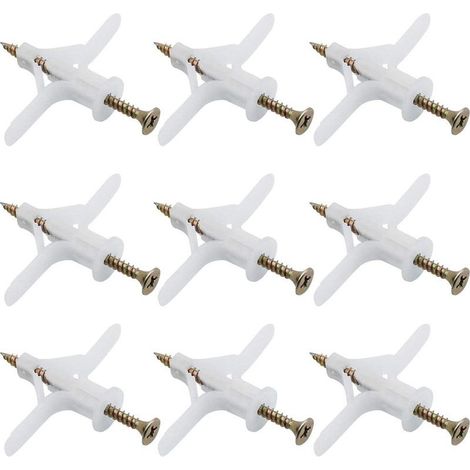 50 Chevilles pour Plaque de Plâtre Ensembles Plastique Tuyau D'expansion Avion Auto Foreuse d'extension Tube Chevilles Utilisé pour la Plupart des Murs Légers Plaques de Plâtre (1/5)