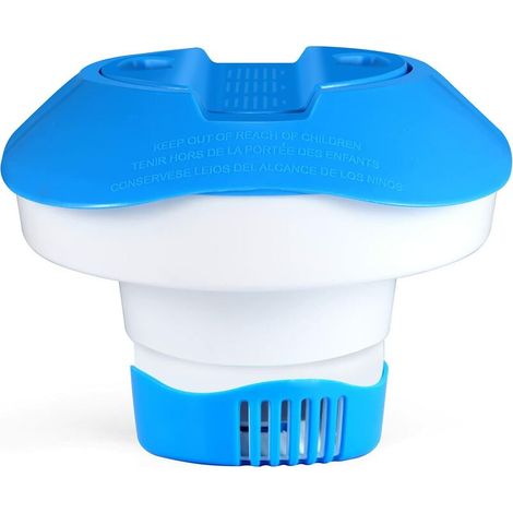 Distributeur flottant, distributeur de produit flottant, distributeur de pastilles de chlore pour piscines, spas, jacuzzis et fontaines (1/5)