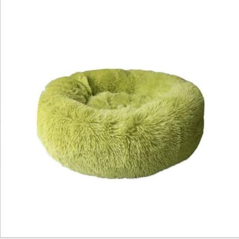 Lit pour chien Deluxe rond peluche forme donut XL 100cm vert lavable antidérapant