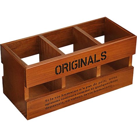 Holz Stiftablage Prismatischer Schreibtisch Organizer