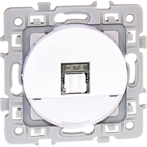 Eur’Ohm 60272 Prise SQUARE RJ45 CAT6 grade3 multimedia STP Blanc