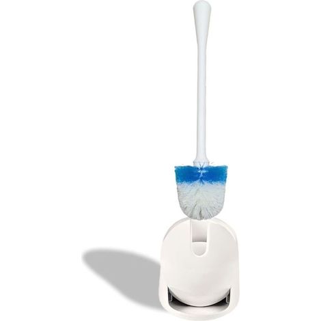 Brosse à WC compacte Blanche avec Support, Blanc (1/4)
