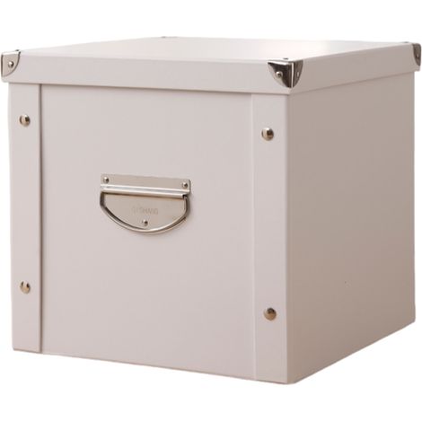 Faltbare Aufbewahrungsbox, dekorative Erinnerungsbox mit Deckel und verstärkten Metallecken, Aufbewahrungsbox aus Pappe mit Griffen, Geschenkbox zur Aufbewahrung von Spielzeug, Fotos, Bürobedarf usw.