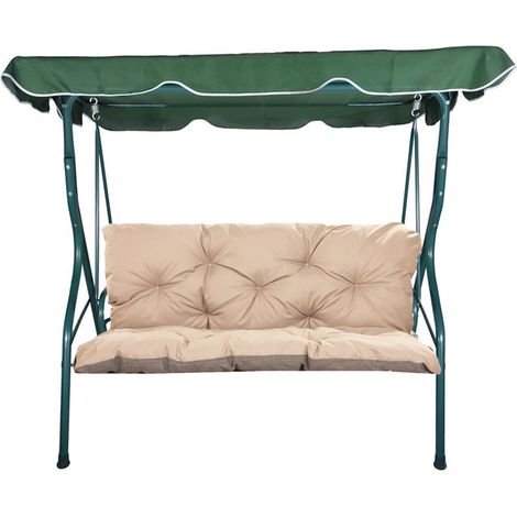 Coussins pour balancelle extérieur 160 x 60 x 50cm, Coussins de balancelle 3 places Beige, SETGARDEN