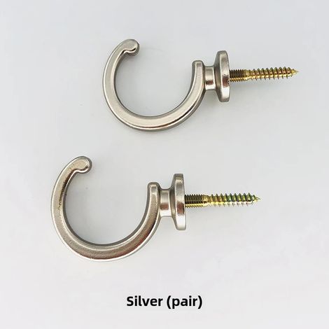 Paar gebogene Wandhaken aus silberfarbener Aluminiumlegierung