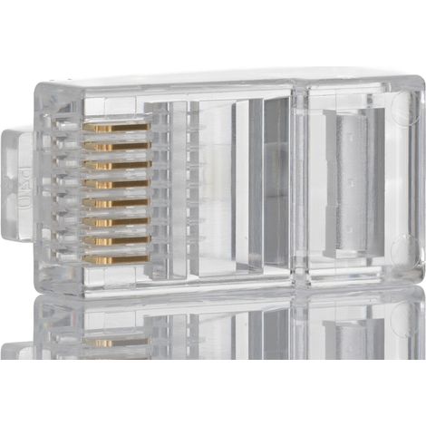 Connecteur RJ45 RS PRO Mâle, Non blindé Montage sur câble Droit ( Prix pour Paquet de 100 ) (1/3)