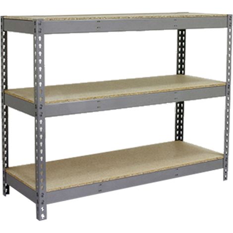 SimonRack Étagère Industrielle, 2000x2400x450 mm, 3 Niveaux en bois, 400 kg Capacité de Charge et Point de Flexion, Étagère Charge Lourde, Gris/Bois - Simonforte (1/5)