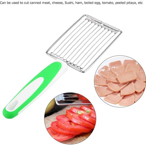 Gemüseschneider aus Edelstahl für Wurstwaren, Schinken, Obst, Tomaten, weiches Küchengerät, grün (1/5)