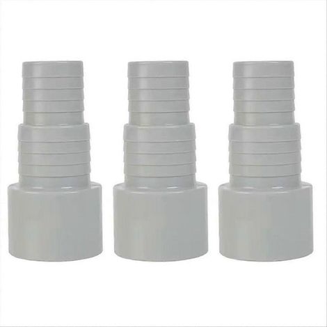 Adaptateur de tuyau de pompe de piscine (lot de 3) : connecteur de 50 mm, embout pour tuyaux de diamètre intérieur 32/38 mm. Accessoires et pièces détachées pour équipements de piscine. (1/5)