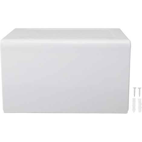 Toilet Paper Holder with Shelf Space Aluminum Waterproof Wall Mounted Tissue Roll Holder Box for Bathroom Kitchen White (1/4)