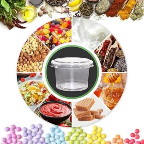 Boîte à repas - LUNCH BOX - 60 pièces - Plastique sans BPA - 100 ml - Hermétique (1/4)