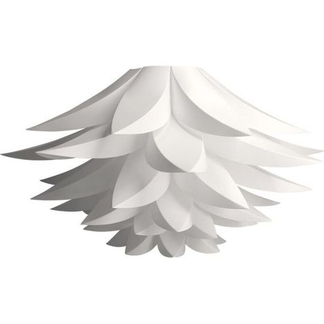 Blanc Lampe puzzle Polypropylène (PP) design lotus - Abat-jour luminaire montage DIY - Suspension ou lampadaire lumière décoration fleurs salon chambr (1/5)