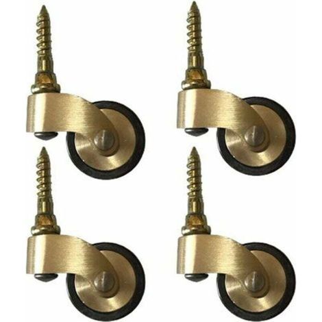 Roulettes meubles laiton massif 4pcs - 25mm, charge 150kg avec tige filetée - Pour piano/canapés/tables - Durables et silencieuses - Propriétaires et movers (1/4)