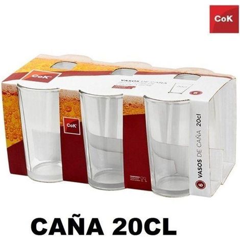 20 cls vaso caña para cafe doble y cerveza cok - caja 6 unidades