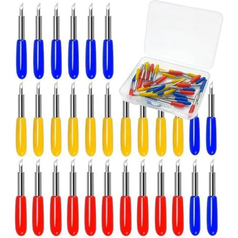 30pcs Lames de Rechange pour Cricut Explore Air 2, 3, Cricut Maker 3, pour Machines de Découpe de Vinyle (Multicolore) (1/5)