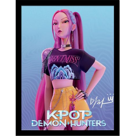 Pyramid International Póster de coleccionista K-POP Demon Hunter (MIRA) de 30 cm x 40 cm, enmarcado para coleccionista, con licencia oficial, listo para colgar, tamaño único