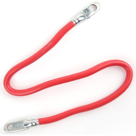 Câble batterie avec cosses pour tondeuse. Rouge. Longueur 50 cm