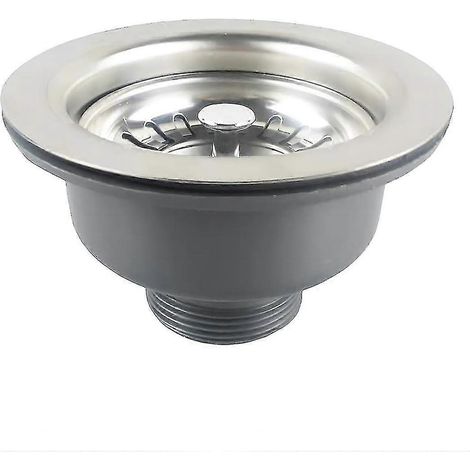 Bonde d'évier 110 mm, panier de vidange en acier inoxydable et PVC pour évier de cuisine. (1/5)