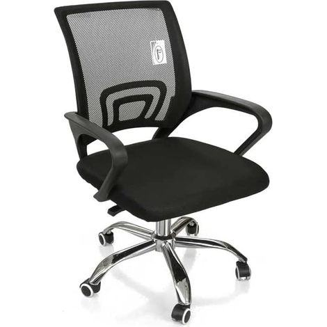 POLTRONA DA UFFICIO CON SCHIENALE E POGGIOLI 60 X 56 X H87-97 CM COLORE NERO