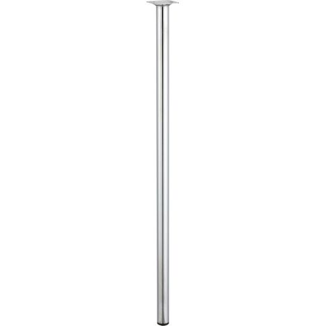 Gamba da tavolo cilindrica fissa in acciaio cromato grigio, 80 cm HETTICH