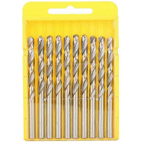 Boîte de 10 forets en acier rapide à queue droite et à profil hélicoïdal de 6,0 mm (1/3)