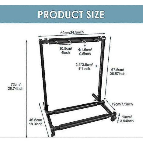 Support de guitare multifonctionnel GETIT, pliable et universel, noir, portable, pour guitare. (1/4)