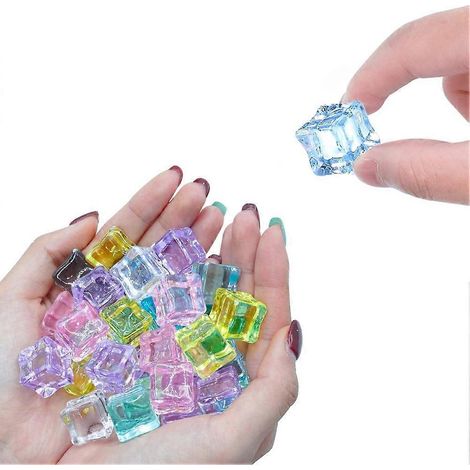 81 glaçons factices, glaçons colorés en acrylique, glaçons réutilisables pour la décoration intérieure, remplissage de vases pour centres de table