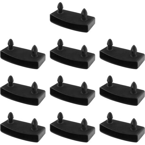 Support de lattes de lit 10 pièces, accessoire pour lattes de lit, remplacement pour lit double, parfait pour lits doubles, king size et simples (Noir) (1/5)
