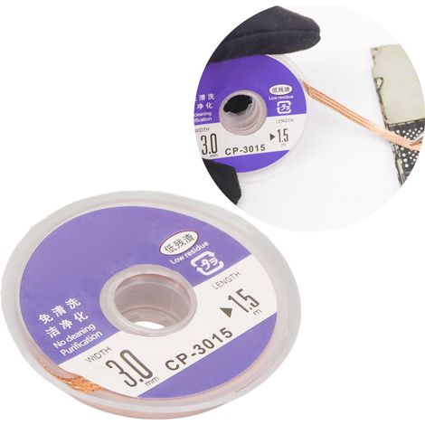 Fil à dessouder sans résidus et sans nettoyage, ruban à dessouder CP-3015 (1/5)