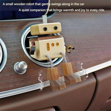 Désodorisant pour Voiture - Poupée en Bois Oscillante, Réutilisable et Rechargeable - Décoration pour Tableau de Bord avec Pieds (1/5)