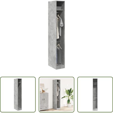 Holzwerkstoff -  Kleiderschrank Betongrau 30x50x200 cm Holzwerkstoff (1/5)