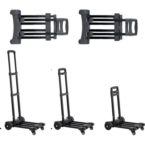 Chariot pliant, capacité de 290 lbs, plateforme de chargement réglable, 290 lbs (1/2)
