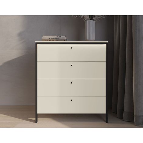 Kimi - commode 4 tiroirs - led inclus - beige (1/5)