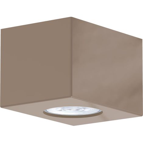 LUMICOM  MANHATTAN S Plafoniera, 1X GU10, max 33W, metallo, grigio tortora, 10x10cm