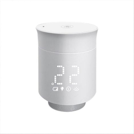 Sonde thermostatique intelligente pour radiateur, vanne de régulation programmable, contrôleur de température précis, compatible chauffage central, réglage horaire et automatique, économie d‘énergie, (1/5)