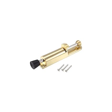 Verstellbarer Fußtürstopper, Federtürstopper mit Schrauben, Bodentürstopper aus Zinklegierung, geeignet für den Innen- und Außenbereich, Gold (1/4)