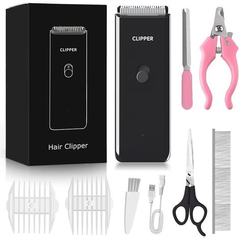 Kit de toilettage pour chien de petite taille, outils de toilettage portables (noir) (1/5)