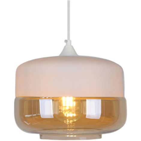 royaluxe- Lampe À Suspension Rétro Vintage Plafonnier En Verre Suspension Luminaire Moderne Blanc Pour Salon, Loft, Cuisine