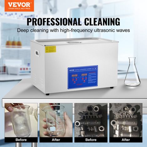 Nettoyeur A Ultrasons 30L,Nettoyeur ultrasons 600W 220V,Ultrasonic Cleaner Professionnel à 80 Degrés,Nettoyeur Digital Affichage Ul… (1/5)