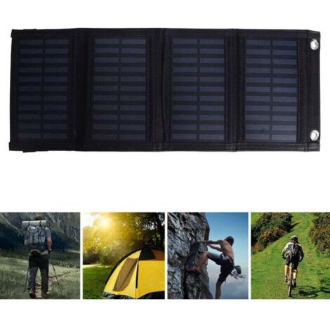 Tragbares 20-W-Solarpanel, faltbares Solar-Telefonladegerät, IP65 wasserdicht, 5-V-DC-USB-Ausgang, Panel aufgeklappt 480 x 185 mm, geeignet für Laptops, Mobiltelefone. FLITI