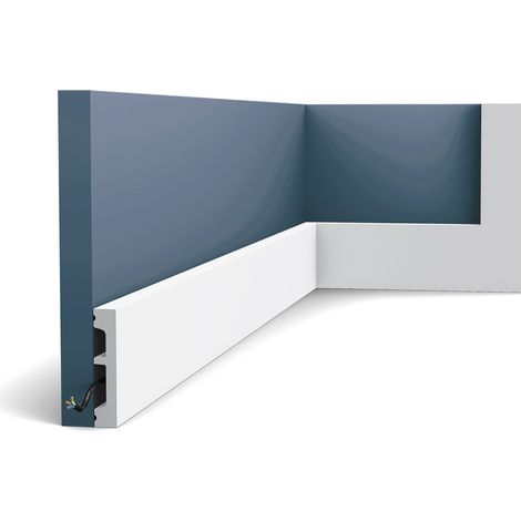 Zócalo Orac Decor SX157 AXXENT SQUARE Zócalo Multifuncional Elemento decorativo para pared diseño moderno blanco 2 m