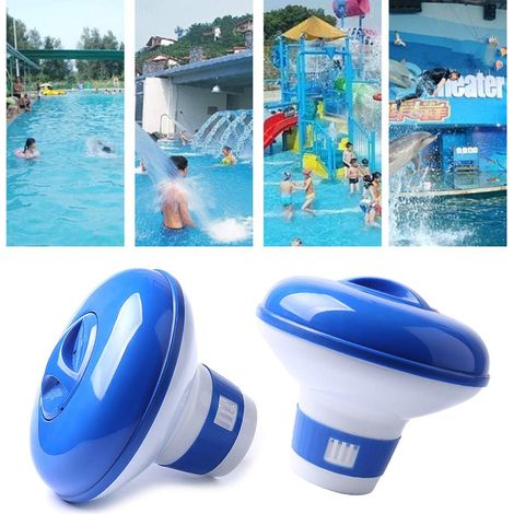 Distributeur de chlore flottant 2 pièces, distributeur automatique de désinfection de piscine, grande capacité, distributeur réglable, aux piscines (1/5)