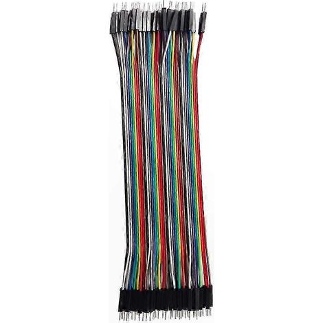 Lot de 40 fils de liaison Dupont multicolores, nappe souple 40 broches, connecteurs mâle-femelle pour Arduino, projets électroniques et bricolage DIY. (1/5)