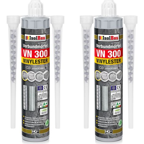 IsolBau Ancorante Chimico VN 300 Verbundmörtel 2 x 300ml + 4 Mixer (1/5)