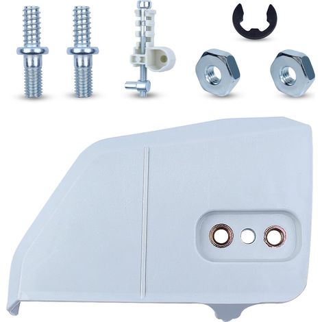 Couvercle de pignon de chaîne pour tronçonneuse STIHL 017 018 021 023 025 MS170 MS180 MS210 MS230 MS250 avec écrou de goujon de tendeur, clip E, remplacement 1123 640 1705 (1/5)
