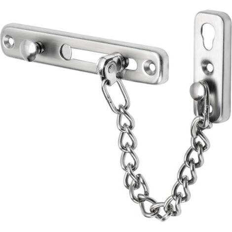 Chaîne de Porte de Sécurité Limiteur de Porte Étroit Verrou de Porte Anti-Vol à Ressort avec Vis pour Porte Interne à Domicile, Finition Brossée en Acier Inoxydable, EFD9000-LS (1/4)