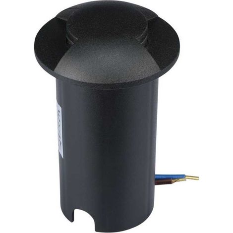 V-TAC VT-1161 Faretto calpestabile led segnapasso interrato led 1W 2 fasci bianco caldo 3000K rotondo in alluminio nero IP67 - sku 211466